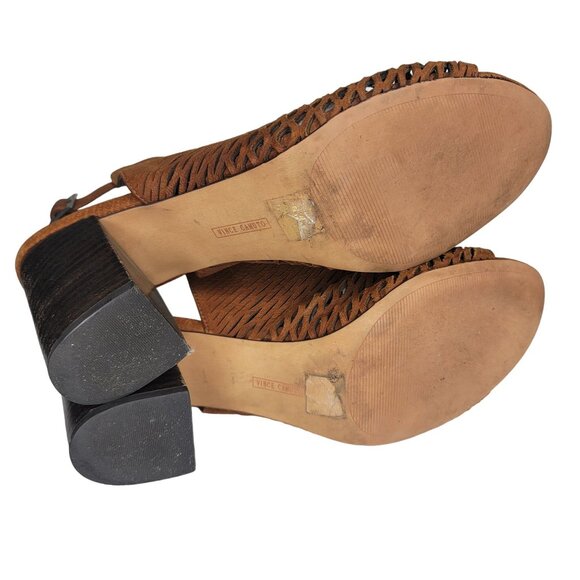 Vince Camuto size 11 Brown Open Toe Heeled Sandals With Cut-Out Design - Picture 7 of 9